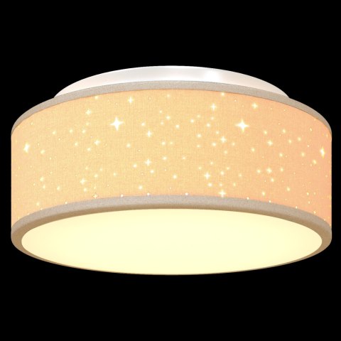 LAMPA SUFITOWA Z LAMPIONEM W GWIAZDY TAUPE Ø 30CM TKANINA E27