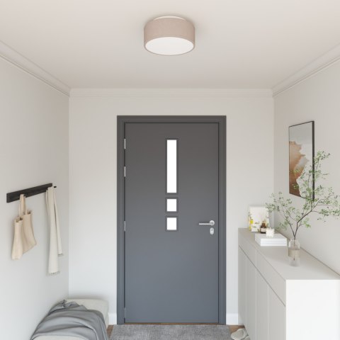 LAMPA SUFITOWA Z PŁASKIM MONTAŻEM TAUPE 30CM WYKONANA Z E27