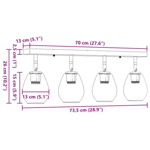 LAMPA SUFITOWA Z REGULOWANYM ABAŻUREM SZKLANYM ANTHRACITE E27