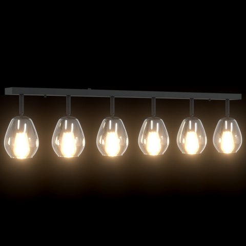 LAMPY SUFITOWE Z REGULOWANYM KLOSZEM ZE SZKŁA W ANTRACYCIE E27