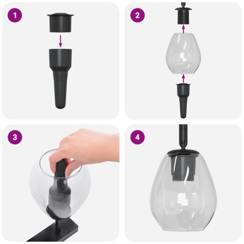 LAMPY SUFITOWE Z REGULOWANYM KLOSZEM ZE SZKŁA W ANTRACYCIE E27