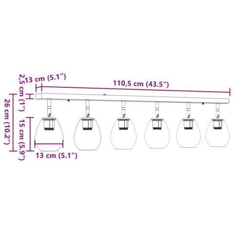 LAMPY SUFITOWE Z REGULOWANYM KLOSZEM ZE SZKŁA W ANTRACYCIE E27
