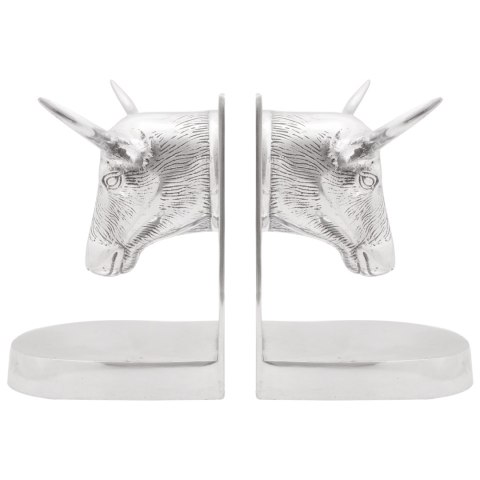 VidaXL Podpórki do Książek 2 szt. Srebrne 21,5x15,5x20 cm Aluminium Byk