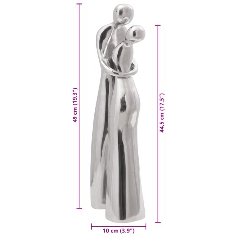 VidaXL Rzeźba Srebrna 10x16x49 cm Aluminium