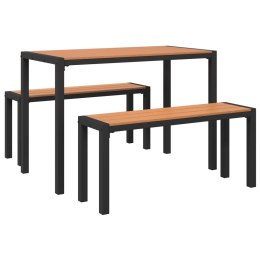 VidaXL Zestaw Jadalniany 3 Częściowy z Stali i WPC Brązowy