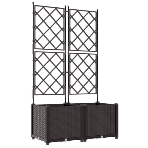 DONICA OGRODOWA Z TRELLIS 2 SZT. BRĄZOWA 80X40X143CM