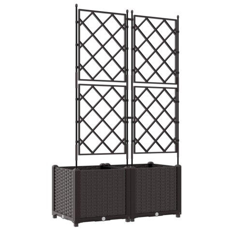 DONICA OGRODOWA Z TRELLIS 2 SZT. BRĄZOWA 80X40X143CM