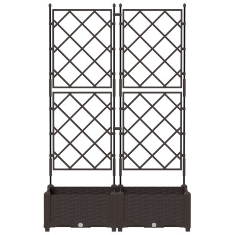 DONICA OGRODOWA Z TRELĄ 2 SZT. BRĄZOWA 80X40X125,5CM