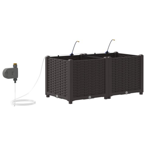 DONICE OGRODOWE Z SYSTEMEM NAWADNIANIA 2 SZT. BRĄZOWE