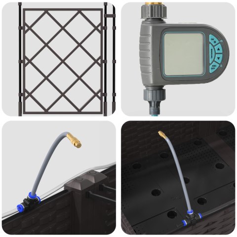 DONICE OGRODOWE Z SYSTEMEM NAWADNIANIA 3 SZT. BRĄZOWE