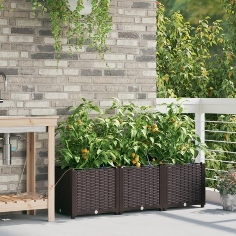 DONICE OGRODOWE Z SYSTEMEM NAWADNIANIA 3 SZT. BRĄZOWE