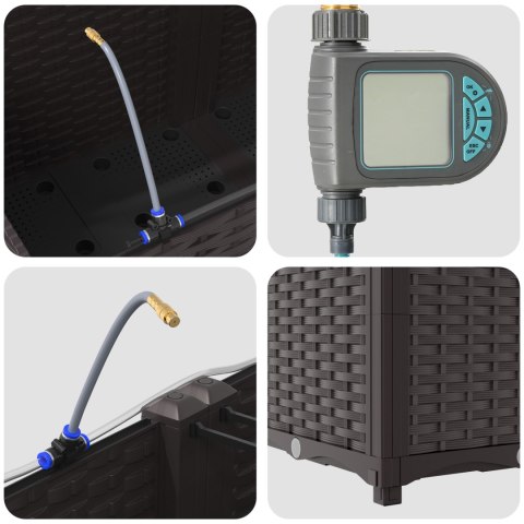 DONICE OGRODOWE Z SYSTEMEM NAWADNIANIA 3 SZT. BRĄZOWE