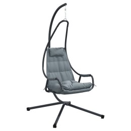 HUŚTAWKA Z STOJAKIEM I PODUSZKĄ ANTRACYTOWA STAL