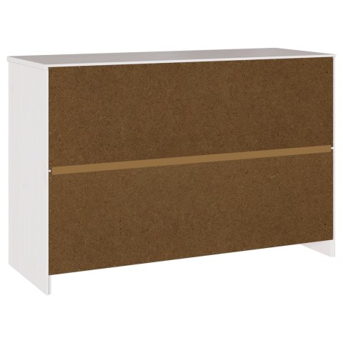 KOMODA "DRAMMEN" BIAŁA 114X43X75,5CM Z LITEGO DREWNA SOSNOWEGO