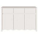 KOMODA "DRAMMEN" BIAŁA 114X43X75,5CM Z LITEGO DREWNA SOSNOWEGO