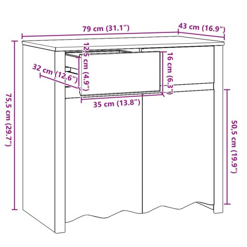 SZAFKA "DRAMMEN" 79X43X75,5CM LITE DREWNO SOSNOWE