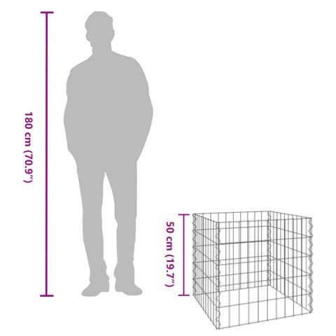KOMPOSTOWNIK OGRODOWY 50X50X50CM STAL OCYNKOWANA KWADRATOWY