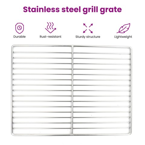 RUSZT DO GRILLA PROSTOKĄTNY 40X35CM ZE STALI NIERDZEWNEJ 304