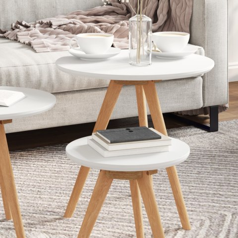 ZESTAW STOLIKÓW KAWOWYCH Z LITEGO DREWNA ORZECHOWEGO