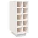 SZAFKA NA WINO BIAŁY 23X34X61CM LITE DREWNO SOSNOWE