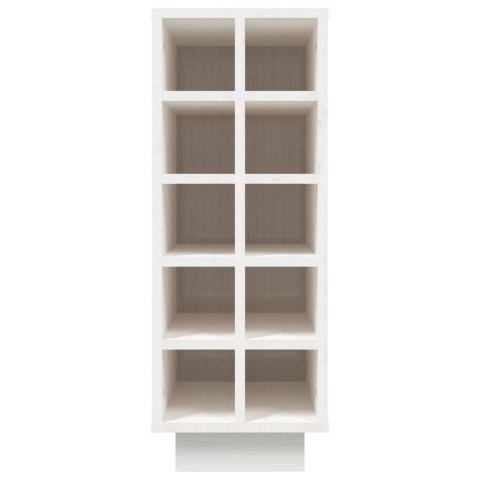 SZAFKA NA WINO BIAŁY 23X34X61CM LITE DREWNO SOSNOWE
