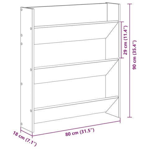 PÓŁKA ŚCIENNA NA BUTY DĄB ARTISAN 80X18X90CM