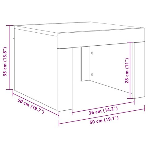 STOLIK KAWOWY DĄB SONOMA 50X50X35CM