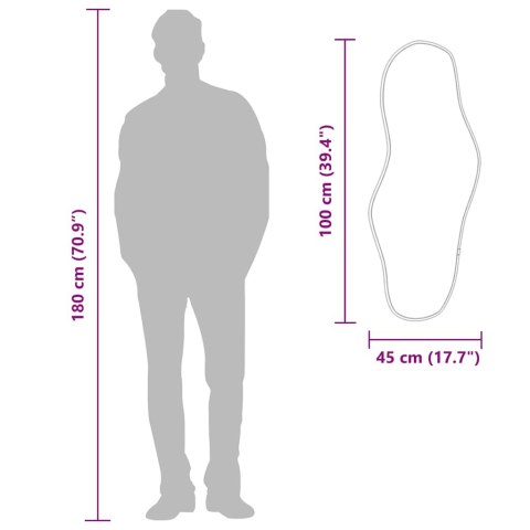 LUSTRO ŚCIENNE CZARNE 100X45CM