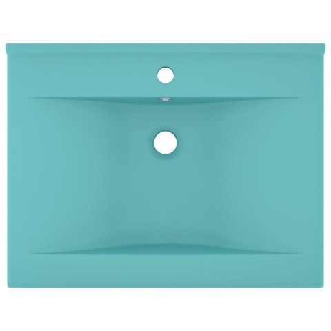 UMYWALKA Z OTWOREM NA KRAN MATOWA JASNA ZIELEŃ 60X46CM