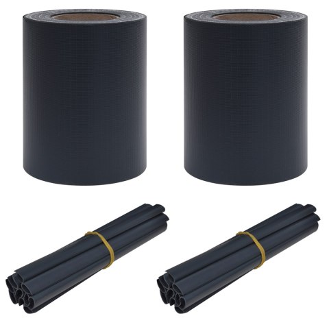 EKRANY PRYWATNOŚCI OGRODOWYCH 2 SZT. PVC 35X0,19M MATOWY CIEMNOSZARY