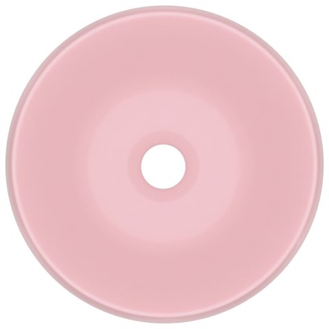 LUKSUSOWA OKRĄGŁA UMYWALKA MATOWY RÓŻ 40X15CM CERAMICZNA