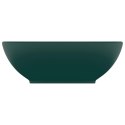 LUKSUSOWA OWALNA UMYWALKA MATOWA CIEMNA ZIELEŃ 40X33CM