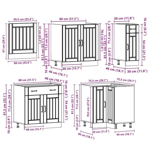 ZESTAW SZAFEK KUCHENNYCH LUCCA 11-CZĘŚCIOWY BIAŁA