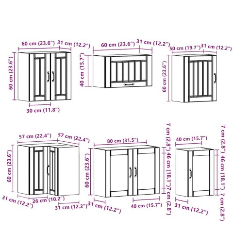 ZESTAW SZAFEK KUCHENNYCH LUCCA 11-CZĘŚCIOWY BIAŁA