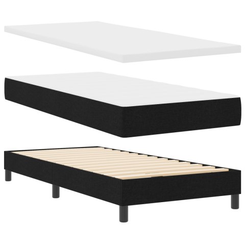 BOX SPRING Z MATERACEM CZARNY 90X190CM TKANINA