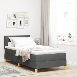 CIEMNOSZARE ŁÓŻKO BOX SPRING Z MATERACEM 90X190CM