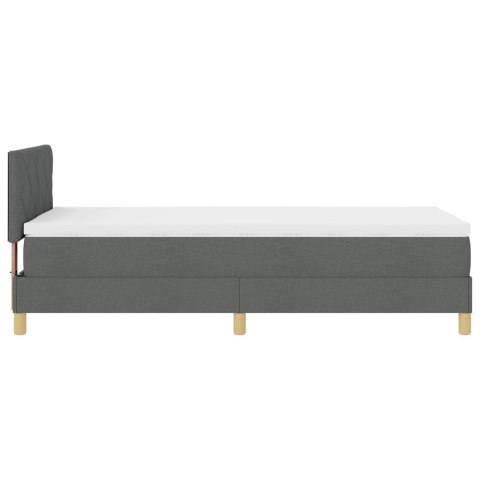 CIEMNOSZARE ŁÓŻKO BOX SPRING Z MATERACEM 90X190CM