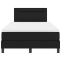 CZARNE ŁÓŻKO Z SPRĘŻYNAMI Z MATERACEM 120X200CM Z EKOSKÓRY
