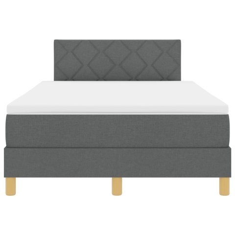 ŁÓŻKO BOX SPRING Z MATERACEM & LED CIEMNOSZARY 120X200CM TKANINA