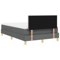 ŁÓŻKO BOX SPRING Z MATERACEM & LED CIEMNOSZARY 120X200CM TKANINA