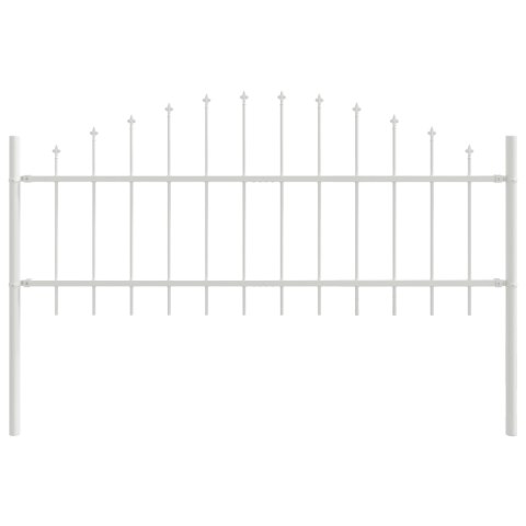 BIAŁY PŁOT OGRODOWY Z GÓRNYM ŁUKIEM 1,7X0,75M ZE STALI