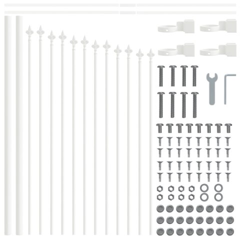 BIAŁY PŁOT OGRODOWY Z GÓRNYM ŁUKIEM 1,7X0,75M ZE STALI