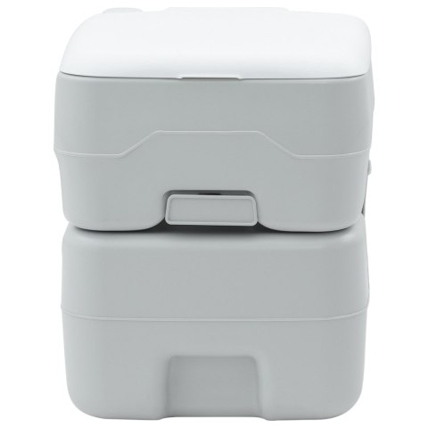 TOALETA PRZENOŚNA SZARA I BIAŁA PLASTIK 20 L