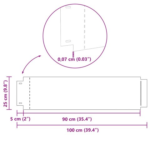 KRAWĘDZIOWANIE TRAWNIKA 20 SZT. 25X100CM ELASTYCZNA STAL OCYNKOWANA