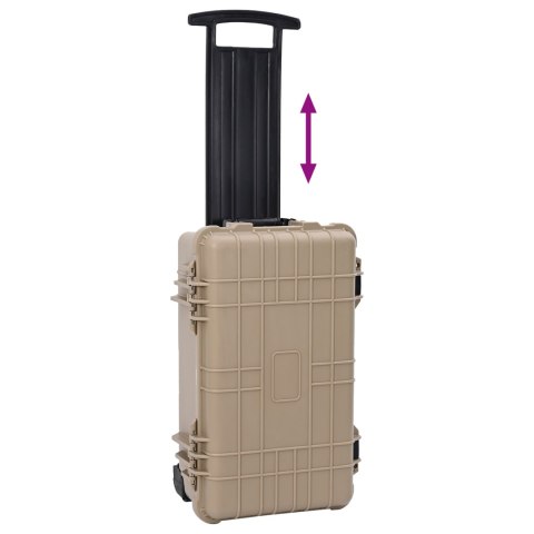 WALIZKA OCHRONNA NA KÓŁKACH Z WYCIĄGANĄ RĄCZKĄ BEŻ