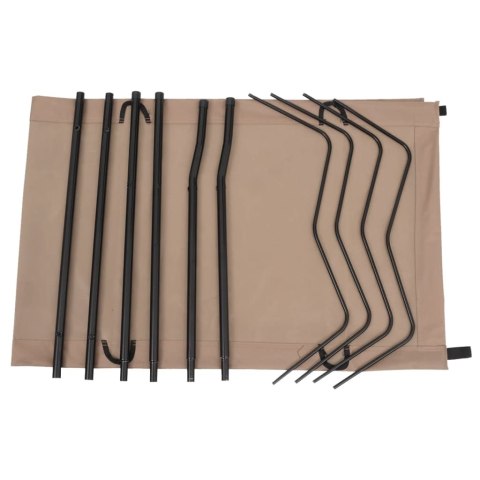 ŁÓŻKA POLOWE 2 SZT. 180X60X19CM TKANINA I STAL KOLOR TAUPE