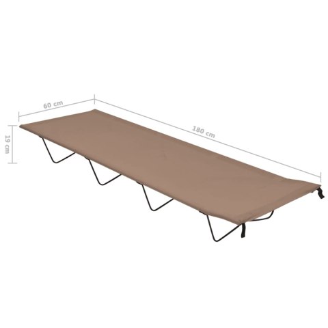 ŁÓŻKA POLOWE 2 SZT. 180X60X19CM TKANINA I STAL KOLOR TAUPE