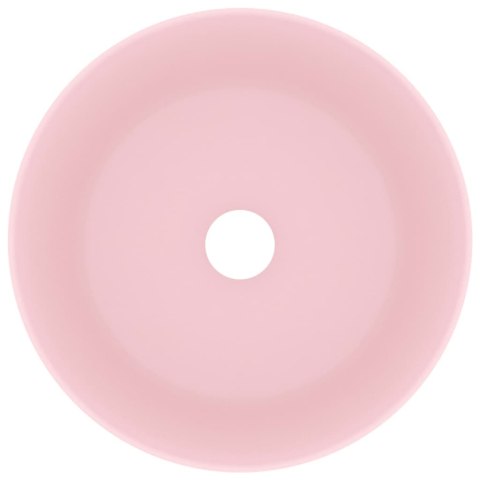 LUKSUSOWA OKRĄGŁA UMYWALKA MATOWY RÓŻ 40X15CM CERAMICZNA