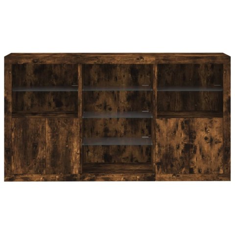 SZAFKA Z OŚWIETLENIEM LED PRZYDYMIONY DĄB 181,5X37X100CM