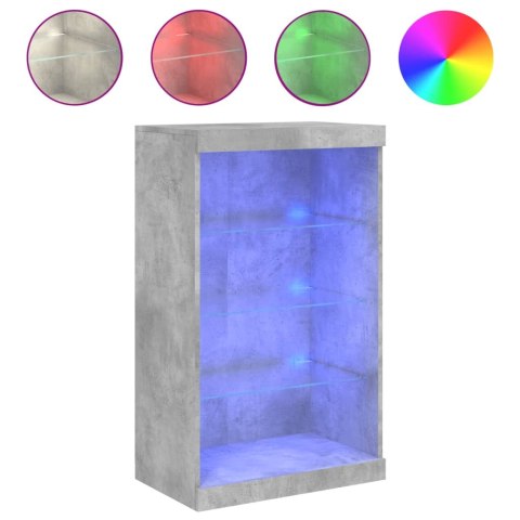 SZAFKA Z OŚWIETLENIEM LED SZAROŚĆ BETONU 60,5X37X100CM